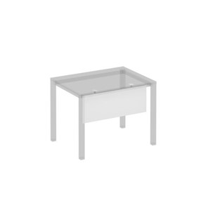 Экран стола защитный (ДСП) с кронштейнами для стола 100 на белом металлокаркасе Комфорт КФ, белый премиум (85x3.2x1.8) К.Б1 810 в Южно-Сахалинске