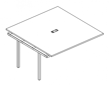 Секция стола для переговоров с металлокаркасом DUE А4, (140x144x75) белый премиум / металлокаркас белый, А4 Б2 135-1 БП в Южно-Сахалинске