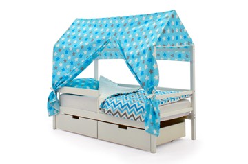 Крыша текстильная для кровати-домика Svogen (звезды, голубой) в Южно-Сахалинске - предосмотр