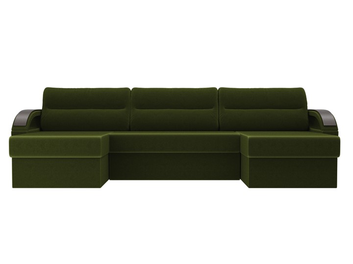 Большой П-образный диван Форсайт, Зеленый (микровельвет) в Южно-Сахалинске - изображение 3
