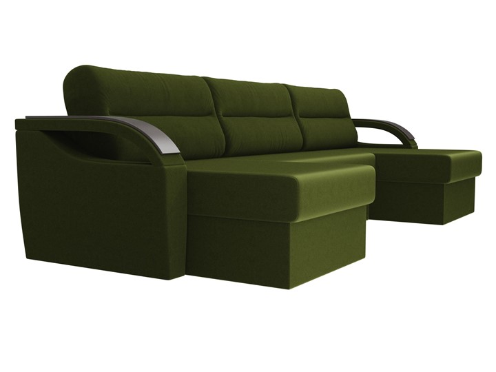 Большой П-образный диван Форсайт, Зеленый (микровельвет) в Южно-Сахалинске - изображение 4