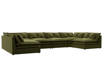 П-образный диван Лига-040, Зеленый (микровельвет) в Южно-Сахалинске
