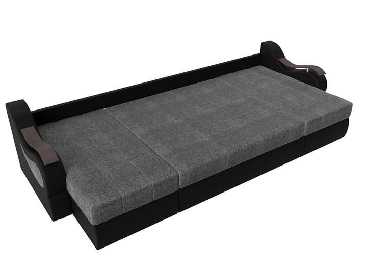 П-образный диван Меркурий П, Серый/черный (рогожка/экокожа) в Южно-Сахалинске - изображение 5