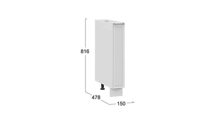 Шкаф напольный с выдвижной корзиной Белладжио 1Н15К (Белый, Фон белый) в Южно-Сахалинске - изображение 2