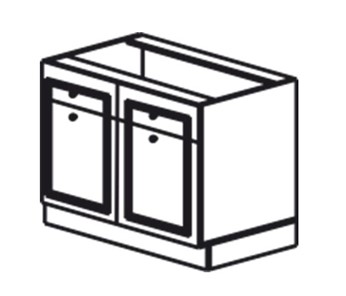 Тумба кухонная Веста рабочая двухдверная с ящиками 820*800*525 мм в Южно-Сахалинске - предосмотр