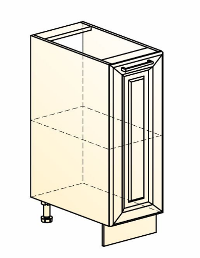 Тумба кухонная Мишель L300 (1 дв. гл.) эмаль (белый/белый) в Южно-Сахалинске - изображение 1