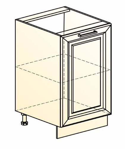 Кухонная тумба Мишель L500 (1 дв. гл.) эмаль (белый/белый) в Южно-Сахалинске - изображение 1