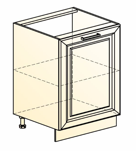 Шкаф рабочий Мишель L600 (1 дв. гл.) эмаль (белый/белый) в Южно-Сахалинске - изображение 1