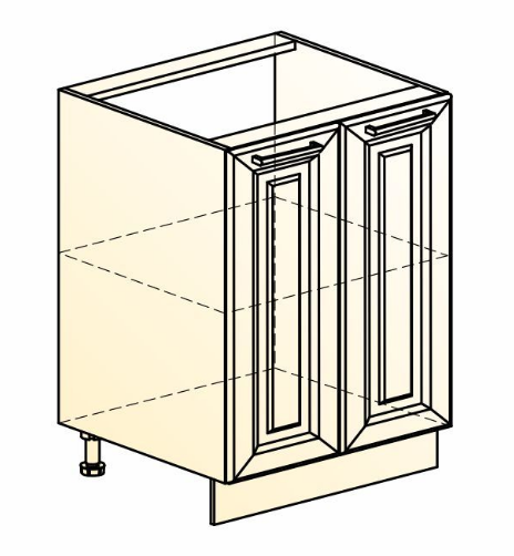 Шкаф рабочий Мишель L600 (2 дв. гл.) эмаль (белый/белый) в Южно-Сахалинске - изображение 1