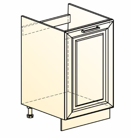 Шкаф рабочий Мишель под мойку L500 (1 дв. гл.) эмаль (белый/белый) в Южно-Сахалинске - изображение 1