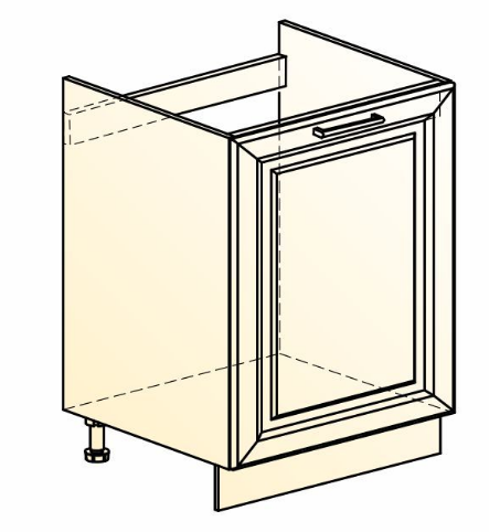 Кухонная тумба Мишель под мойку L600 (1 дв. гл.) эмаль (белый/белый) в Южно-Сахалинске - изображение 1