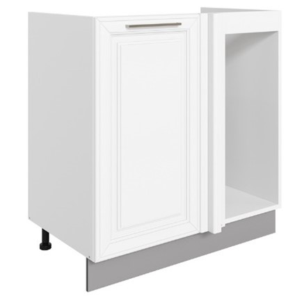 Шкаф рабочий Мишель под мойку угл. L800 (1 дв. гл.) эмаль (белый/белый) в Южно-Сахалинске - изображение
