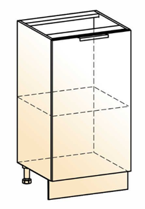 Шкаф рабочий Стоун L400 (1 дв.гл.) (белый/джелато софттач) в Южно-Сахалинске - предосмотр 1