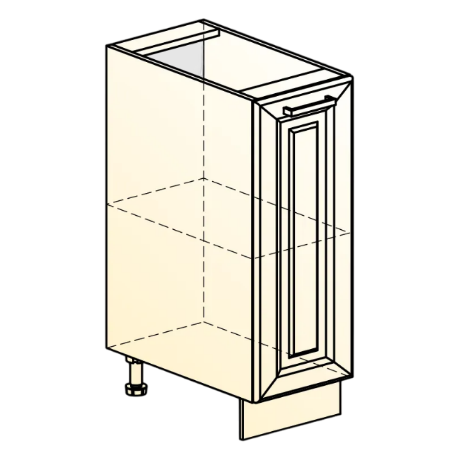 Кухонная тумба Атланта L200 (1 дв. гл.) эмаль (белый/белый глянец патина золото) в Южно-Сахалинске - изображение 1