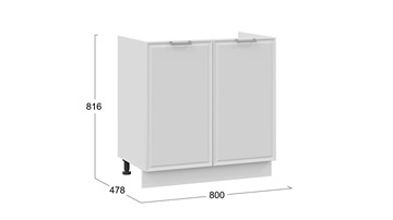 Кухонная тумба Белладжио 1Н8М (Белый, Фон белый) в Южно-Сахалинске - предосмотр 2