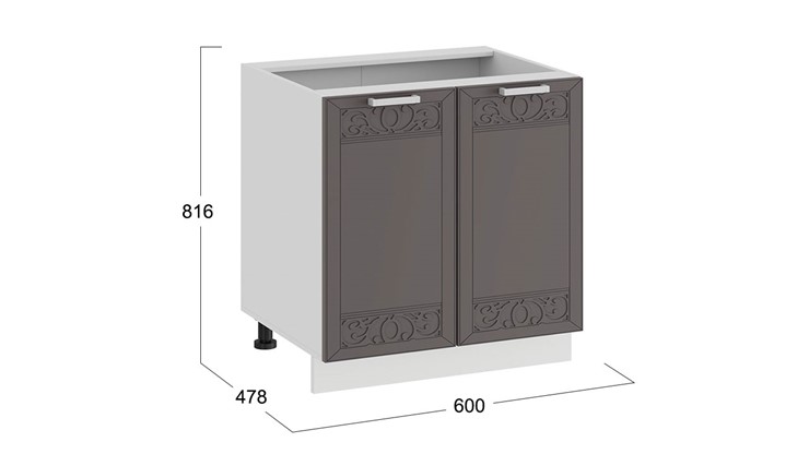 Кухонная тумба Долорес 1Н6 (Белый/Муссон) в Южно-Сахалинске - изображение 2