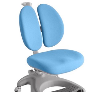 Детский стул FunDesk Solerte Grey с подставкой для ног + чехол для кресла (ткань голубая) в Южно-Сахалинске - предосмотр