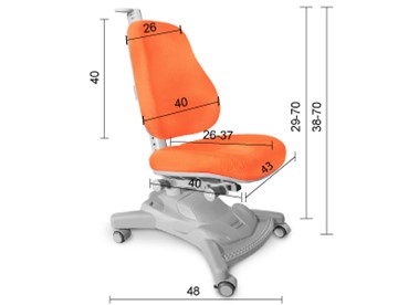Кресло детское Mealux Onyx Mobi (Y-418) KBL обивка оранжевая однотонная в Южно-Сахалинске - предосмотр 2