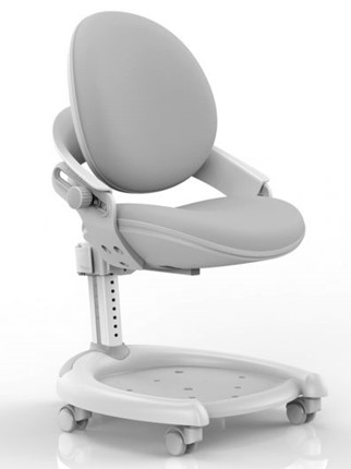 Растущее кресло Mealux ZMAX-15 Plus, Y-710 BL, белый металл, обивка серая однотонная в Южно-Сахалинске - изображение