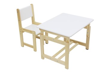 Растущий комплект мебели POLINI Kids ECO 400 SM 68Х55 Белый / Натуральный в Южно-Сахалинске - предосмотр