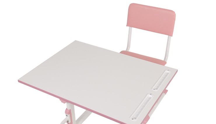 Комплект растущей детской мебели POLINI Kids Растущая парта-трансформер М1 и стул регулируемый L Белый-розовый в Южно-Сахалинске - изображение 8