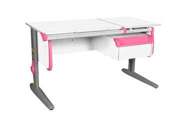 Детский стол-трансформер 1/75-40 (СУТ.25) + Tumba 1 Белый/серый/розовый в Южно-Сахалинске - предосмотр