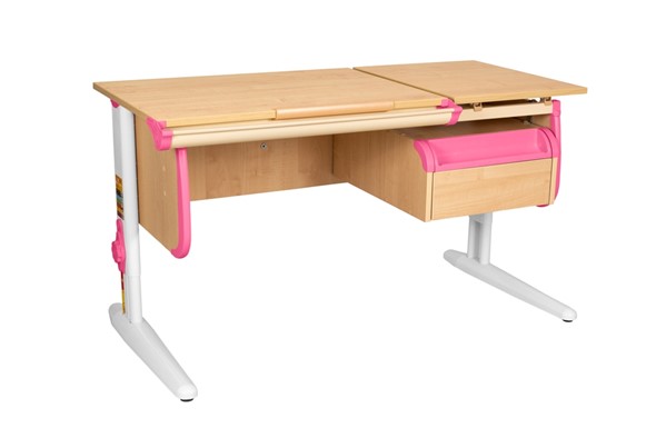 Растущий стол 1/75-40 (СУТ.25) + Tumba 1 Бежевый/Белый/Розовый в Южно-Сахалинске - изображение