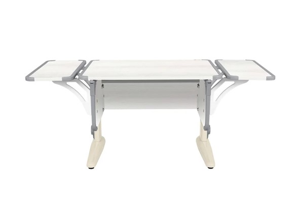 Растущий стол 4/75 (СУТ.41) + Polka_b 4/550 (2 шт) Рамух белый/бежевый/серый в Южно-Сахалинске - изображение