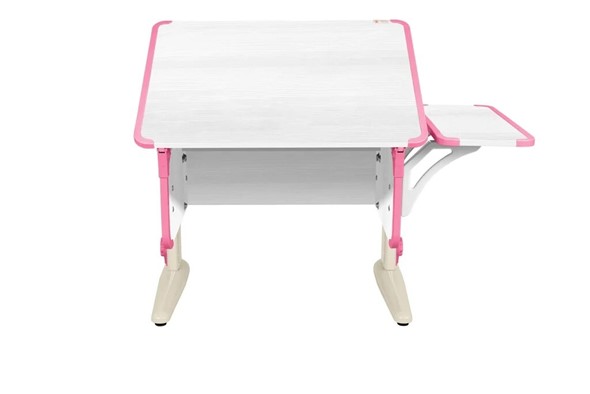 Детский стол-трансформер 4/75 (СУТ.41) + Polka_b 4/550 Рамух белый/бежевый/розовый в Южно-Сахалинске - изображение