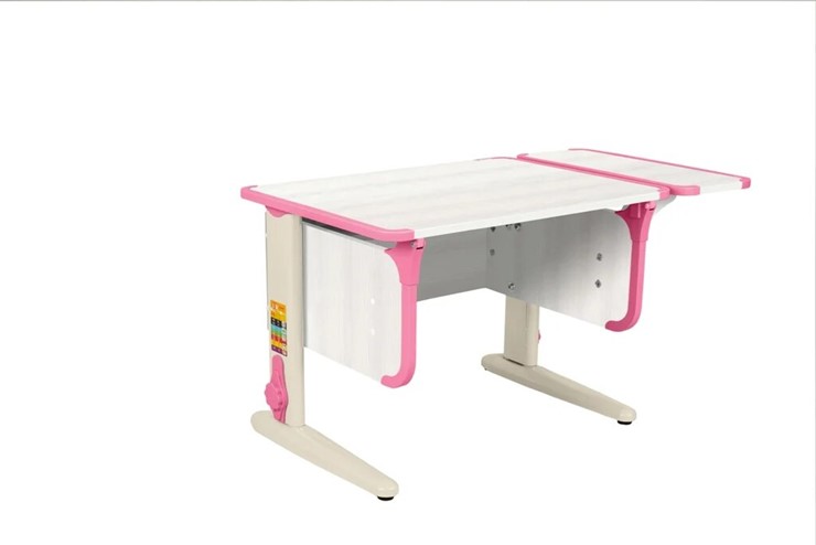 Детский стол-трансформер 4/75 (СУТ.41) + Polka_b 4/550 Рамух белый/бежевый/розовый в Южно-Сахалинске - изображение 7