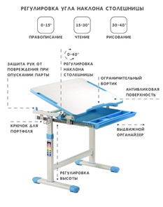 Растущий стол SET Holto-2А голубой в Южно-Сахалинске - предосмотр 7
