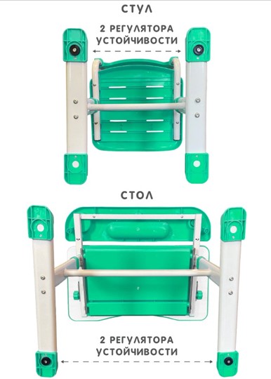 Растущие парта + стул SET HOLTO-17А, зеленый в Южно-Сахалинске - изображение 12