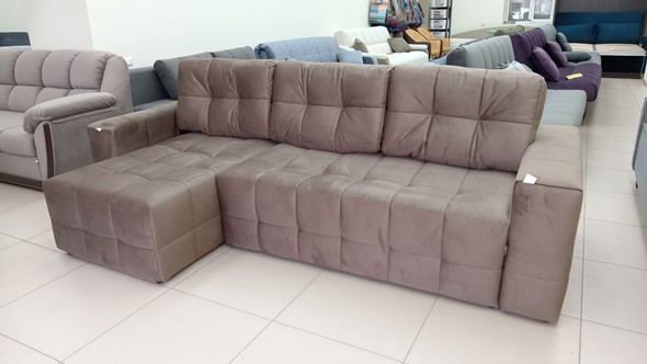 Угловой диван с оттоманкой Реал ДУ Graund 03 велюр в Южно-Сахалинске - изображение
